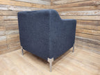 Retro Style Metal Legs Charcoal Upholstered Tub Chair Club Chair Bedroom Chair