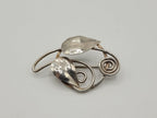 Vintage Silver Leaf Brooch Possibly Danish? Spiral Design 4.69 Grams