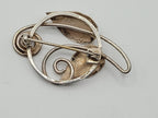 Vintage Silver Leaf Brooch Possibly Danish? Spiral Design 4.69 Grams
