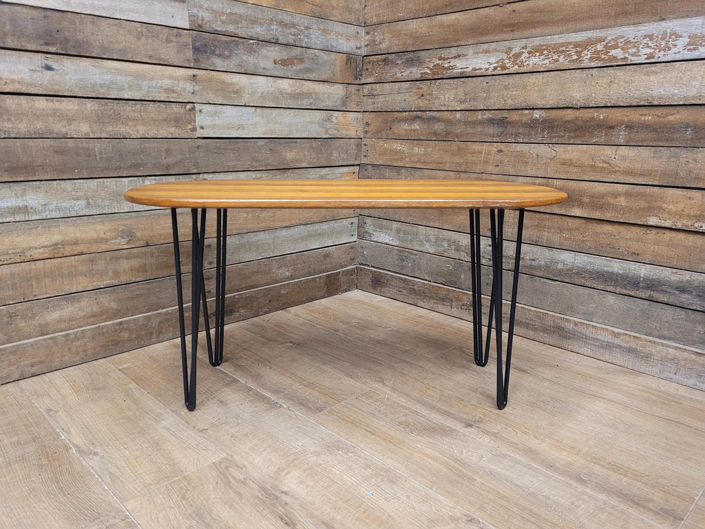 Mid Century Capsule Shaped Hairpin Leg Coffee Table Retro Chic