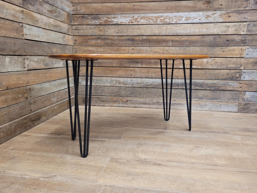 Mid Century Capsule Shaped Hairpin Leg Coffee Table Retro Chic