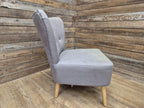 Vintage Grey Fabric Button Backed Nursing Chair Fireside Chair