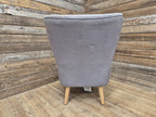 Vintage Grey Fabric Button Backed Nursing Chair Fireside Chair