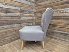 Vintage Grey Fabric Button Backed Nursing Chair Fireside Chair