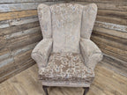 Vintage Tall High Seat Country House Style Wing Back Armchair