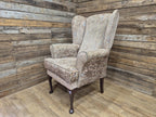 Vintage Tall High Seat Country House Style Wing Back Armchair