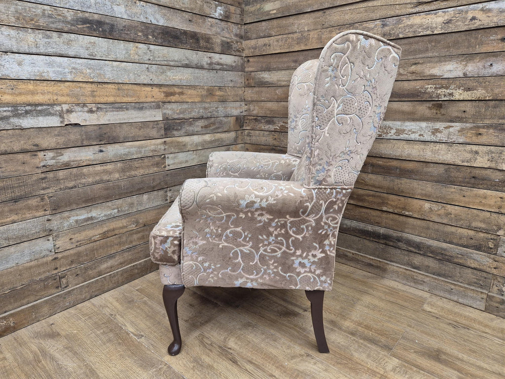 Vintage Tall High Seat Country House Style Wing Back Armchair