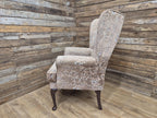 Vintage Tall High Seat Country House Style Wing Back Armchair