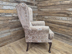 Vintage Tall High Seat Country House Style Wing Back Armchair