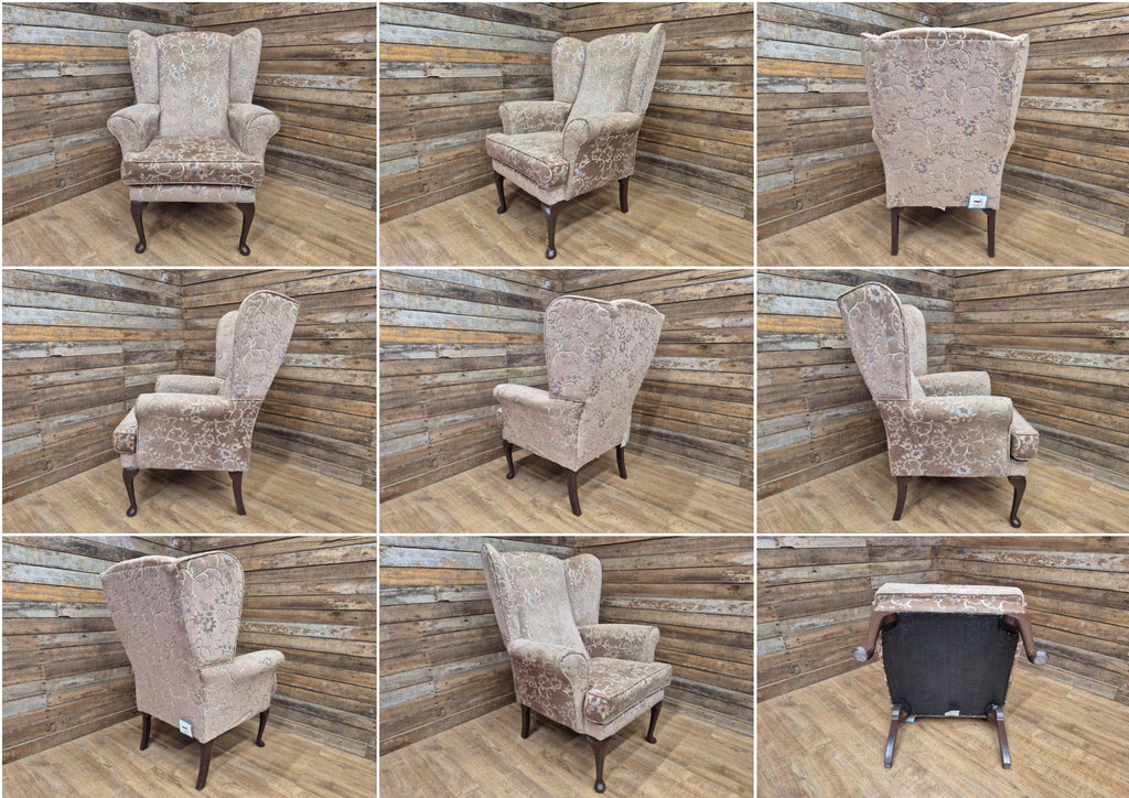 Vintage Tall High Seat Country House Style Wing Back Armchair