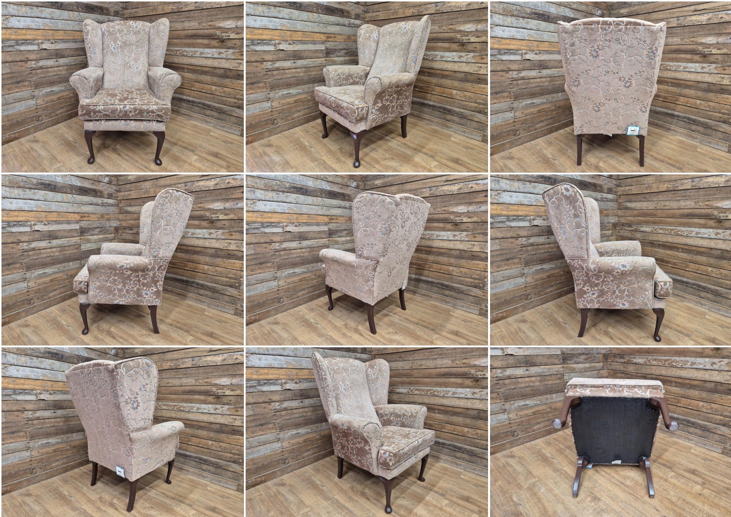 Vintage Tall High Seat Country House Style Wing Back Armchair