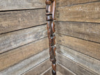 Antique Tall African Tribal Carved Walking Stick Hand Crafted Nude Snake Faces