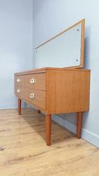 Retro Four Drawer Mid Century Mirrored Dressing Table Sideboard Pin Legs