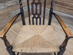 Petite Antique Oak Arts & Craft Barley Twist Carver Armchair Great Patina