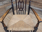 Petite Antique Oak Arts & Craft Barley Twist Carver Armchair Great Patina