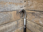 Vintage Cobra Head Walking Stick Black Shaft Silver Coloured Metal Cobra