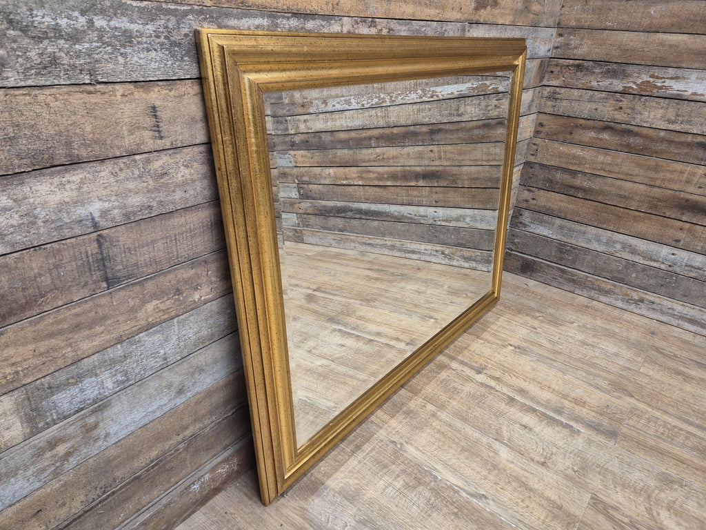 Gold Framed Red Flecked Mantle Gilt Style Wall Mirror Large