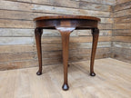 Vintage Circular Walnut Veneer Wine Or Lamp Table Full Of Charm Cabriole Legs