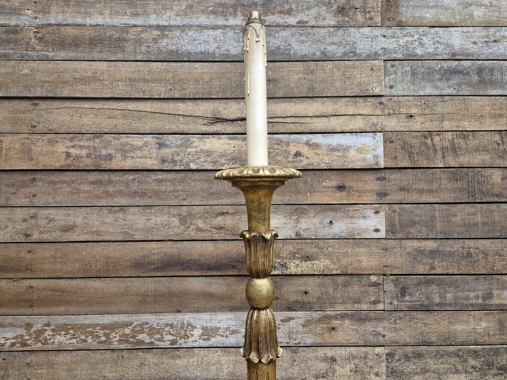 Antique Style Ornate Gold Gilt Wood Floor Lamp Candlestick Lamp Boho lighting