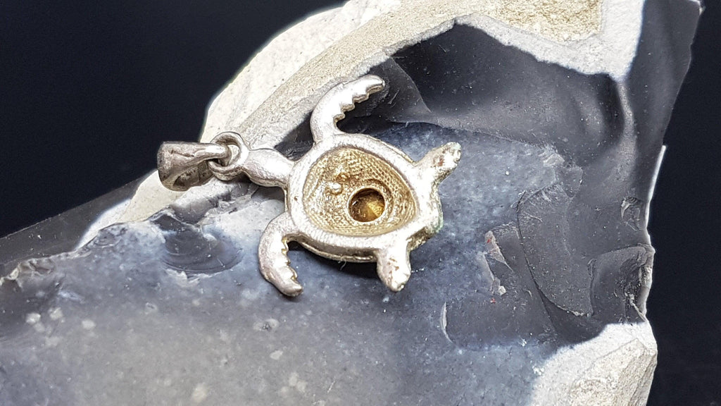 Vintage Sterling Silver Turtle Pendant Charm