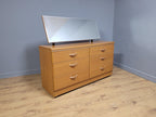 Mid Century Six Drawer Mid Century Sideboard On Casters Mirrored Dressing Table
