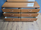 Mid Century Six Drawer Mid Century Sideboard On Casters Mirrored Dressing Table