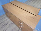 Mid Century Six Drawer Mid Century Sideboard On Casters Mirrored Dressing Table