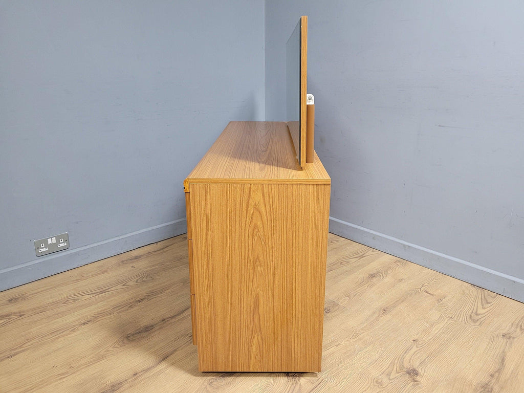 Mid Century Six Drawer Mid Century Sideboard On Casters Mirrored Dressing Table