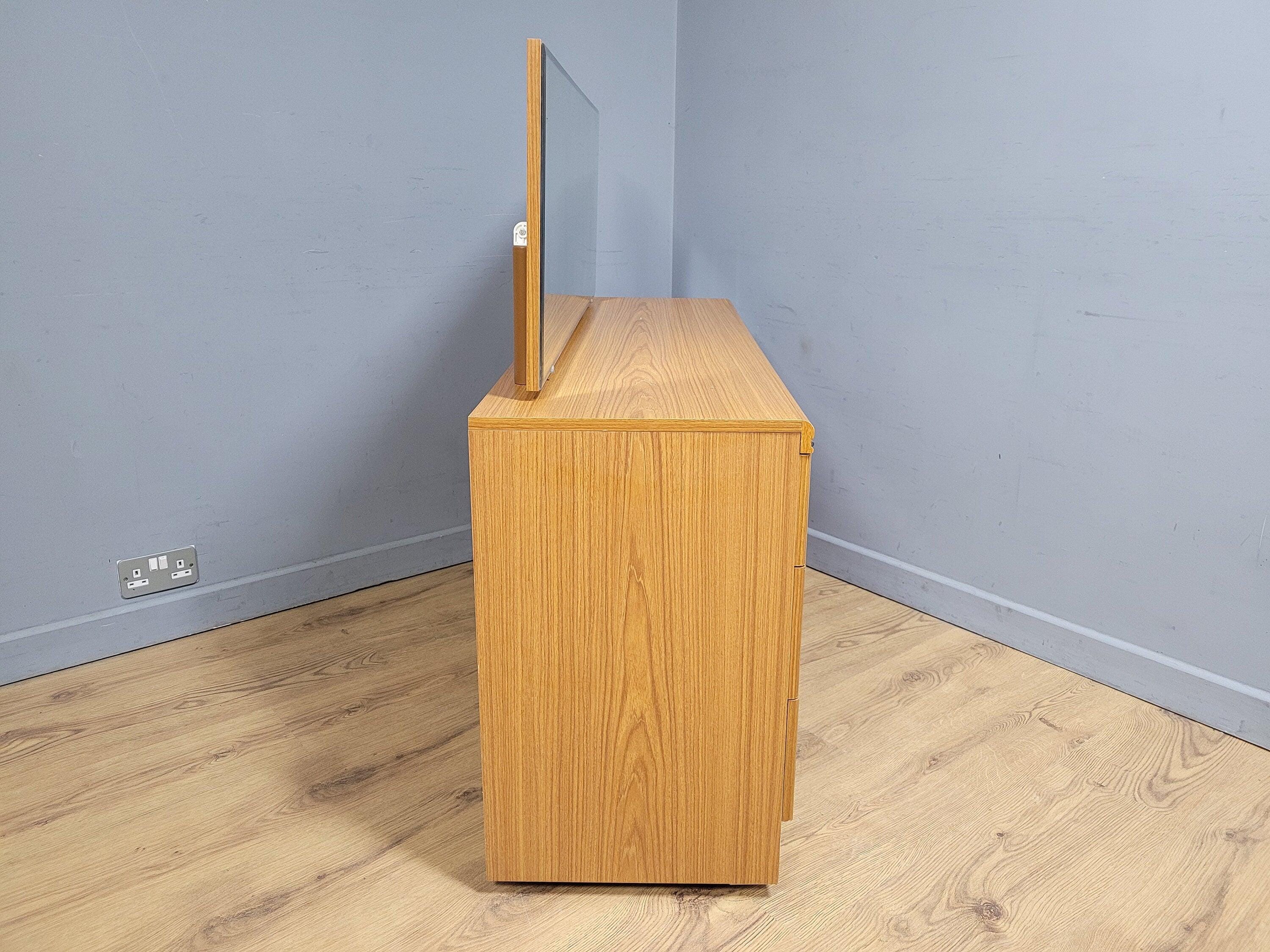 Mid Century Six Drawer Mid Century Sideboard On Casters Mirrored Dressing Table