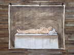 Large 6x7.5ft Contemporary Oil Painting Male Nude on Bed Figurative Modern Art
