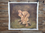 Large 6ft Surreal Oil Painting Grotesque Figures Modern Dark Expressionist Art