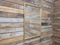 Vintage Bevel Edged Style Distressed Gold Framed Over Mantle Wall Mirror