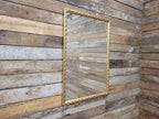 Vintage Bevel Edged Style Distressed Gold Framed Over Mantle Wall Mirror