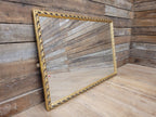 Vintage Bevel Edged Style Distressed Gold Framed Over Mantle Wall Mirror