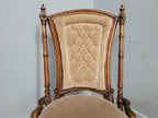 Antique Victorian Mahogany Buttoned Back Nursing Chair Carved Detail