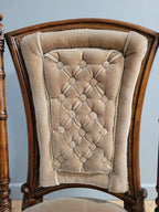 Antique Victorian Mahogany Buttoned Back Nursing Chair Carved Detail