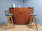 Fab! Mid Century Turnidge of London Teak Fold Out Bar Fits Corner *RARE*