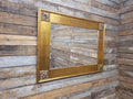 Gold Gilt Style Tile Effect Framed Mantle Wall Mirror Carved Detail