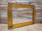 Gold Gilt Style Tile Effect Framed Mantle Wall Mirror Carved Detail