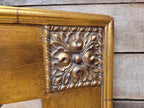 Gold Gilt Style Tile Effect Framed Mantle Wall Mirror Carved Detail