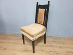 Victorian Antique Mahogany Ebonised Bedroom Chair Carved Back Detail