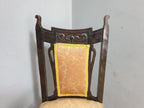 Victorian Antique Mahogany Ebonised Bedroom Chair Carved Back Detail