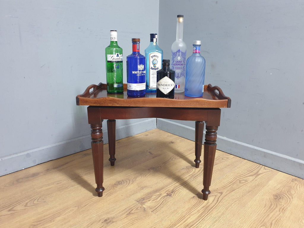 Vintage Mahogany Butlers Tray Side Table With Serving Tray Drinks Table