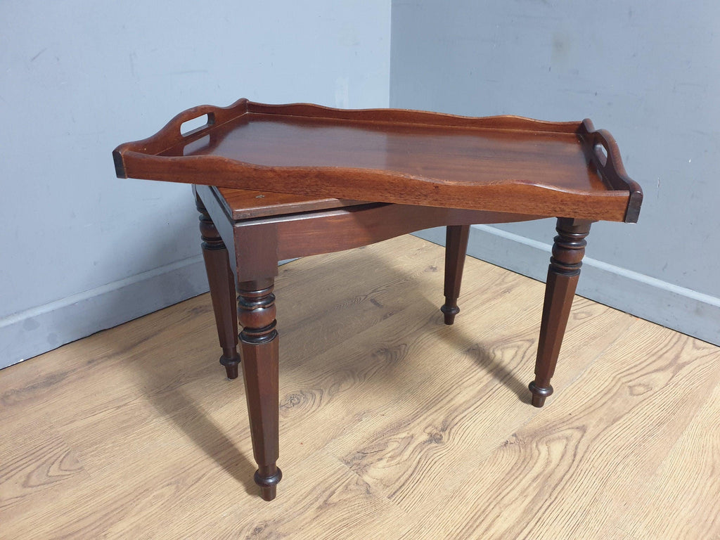Vintage Mahogany Butlers Tray Side Table With Serving Tray Drinks Table