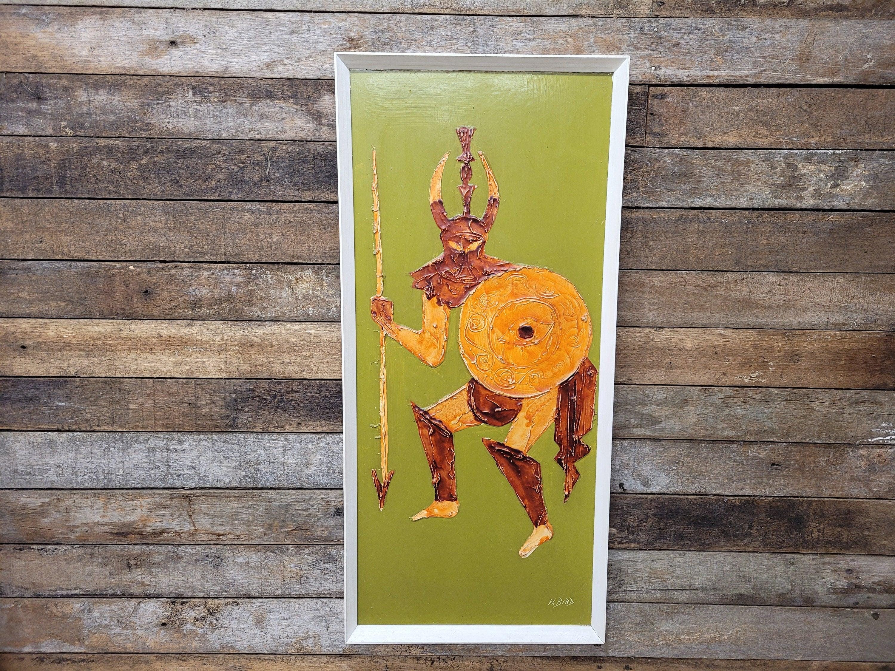 Mid Century Signed Oil Painting Menelaus A Greek Warrior Iliad And The Odyssey