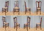Antique Arts And Crafts Wood Framed Bergere Seat Hall Bedroom Chair