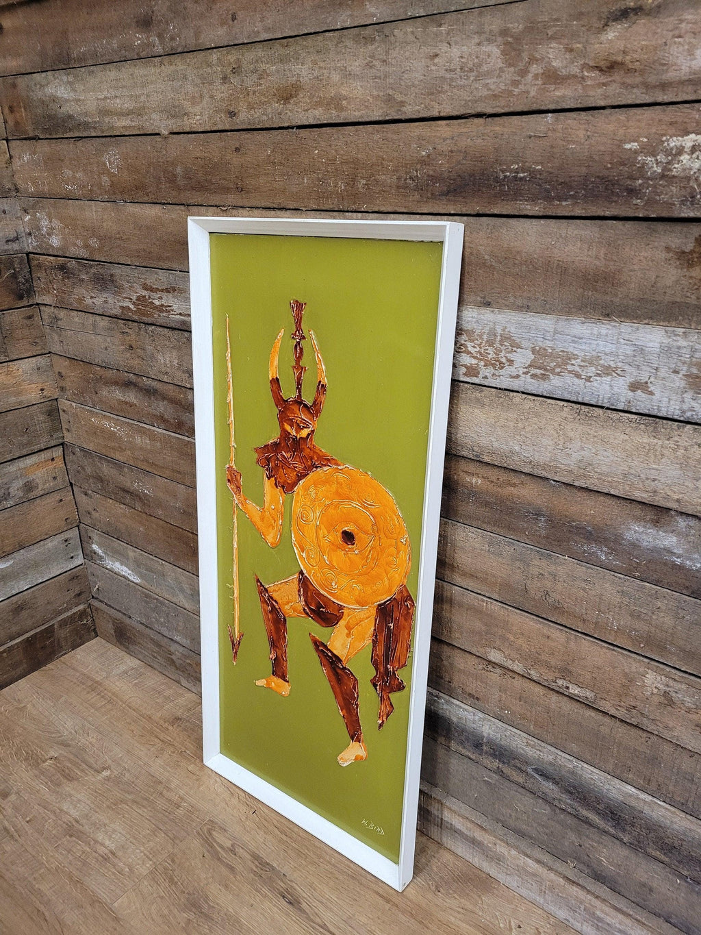 Mid Century Signed Oil Painting Menelaus A Greek Warrior Iliad And The Odyssey