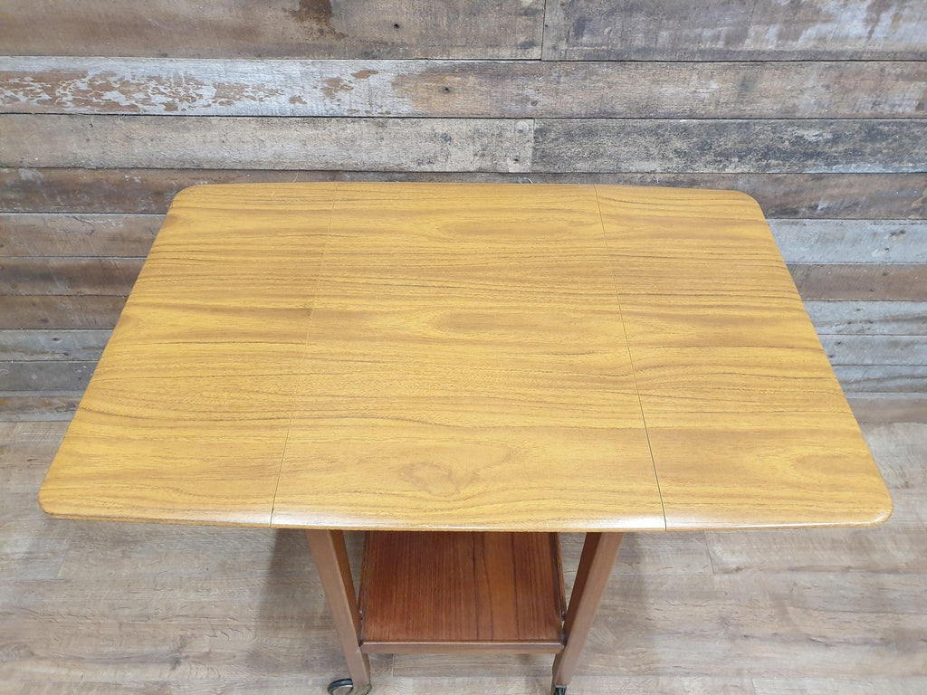 Mid Century Rectangular Drop Leaf Formica Drinks Cocktail Trolley Retro