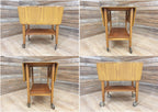 Mid Century Rectangular Drop Leaf Formica Drinks Cocktail Trolley Retro