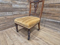 Antique Mahogany Edwardian Hall or Bedroom Chairs Fret Backs Striped Seat